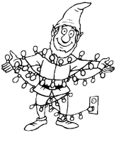 A coloring page of gnomes